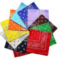 1/2PCS Fashion Hip Hop 100% Cotton Bandana Square Scarf 55cm*55cm Black Red Paisley Headband Printed For Women/Men/Boys/Girls.