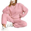 Casual Two Piece Sets Womens Sweatshirt Outifits Tracksuit Autumn Winter New Long Sleeved Round Neck Hoodie And Y2k Pants Suit.