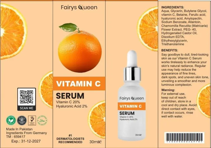 Fairy's%20Queen%20Vitamin%20C%20Face%20Serum%20With%20Vitamin%20C%2020%25,%20Hyaluronic%20Acid%202%25,%2030ml%20-%20Image%205