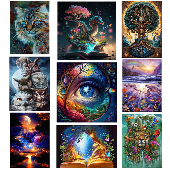 Wooden Jigsaw Puzzles for Adults - Fantasy Art Series (Magic Animals, Mystical Scenes) - Premium Wood Puzzles for Home Decor & G