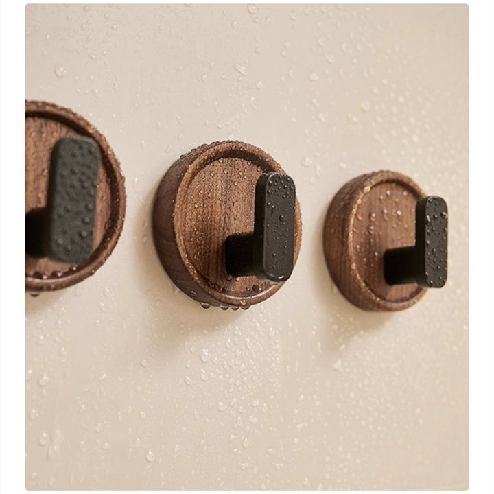Walnut%20Wood%20Wall%20Hook%20Punch-free%20Bathroom%20Robe%20Coat%20Towels%20Key%20Hanger%20Holder%20Hanging%20Hook%20Kitchen%20Organizer%20Hardware%20Accessories%20-%20Image%205