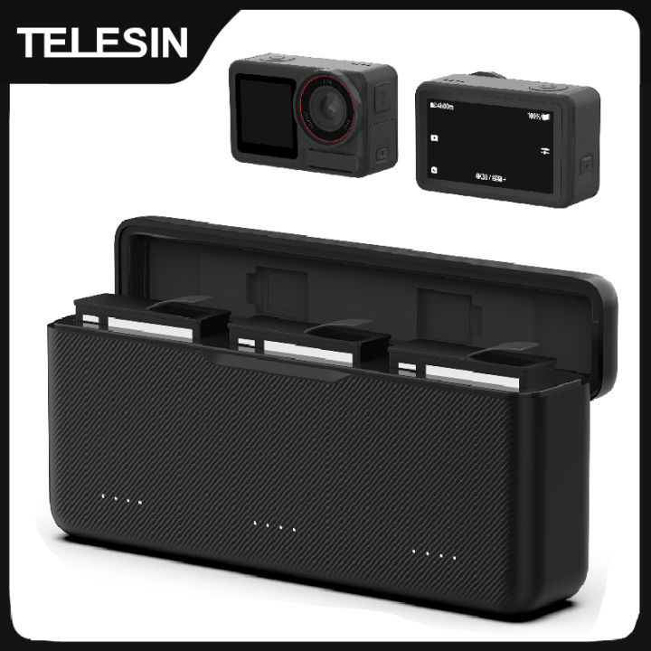 TELESIN 30W PD Fast Charger For OSMO 360 Action 5pro 3 Slots Battery Pocket Charging Box for OSMO Action 5pro 360