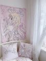 Kawaii Home Decor Wall Hanging Tapestry Anime Pink Girl Tapestry Wall Bedroom Background Decor Cute Fashion Lady Tapestries. 