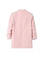 Women Fashion Office Wear Open Blazer Coat Vintage Long Pleated Sleeves Flap Pockets Female Outerwear Chic Tops. 