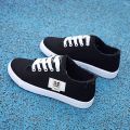 2025 Spring New Style Comfortable Casual Flat White Shoes Canvas Low-top Cross-strap Lightweight Sports Shoes for Women. 