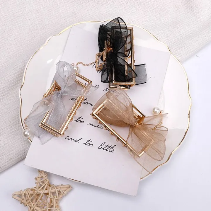 Korean%20Elegant%20Mesh%20Bow%20Hair%20Cacher%20For%20Women%20Large%20Grab%20Clips%20Hair%20Accessories%20-%20Image%202