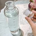 700ml Time scale cup food grade handy cup high temperature resistant plastic student summer couple water cup transparent portable cup. - water bottle. 