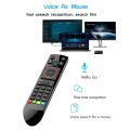 Q2 TV Backlight Air Mouse Gyroscope Wireless IR Learning 2.4GHz RF Smart Voice Remote Control for Laptop/Computer/Android TV Box. 