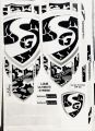 Original 3D emboss cricket bat stickers ( MRF STICKERS , NEW BALANCE STICKERS , DSC STICKERS AND SS STICKERS) / ORIGINAL LEATHER BAT STICKER. 