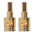 2pcs Audio Cable Reducer 0GA Wire Reducer Terminal Connector Pure Copper Gold-Plated for Car Audio Amplifier Modification. 