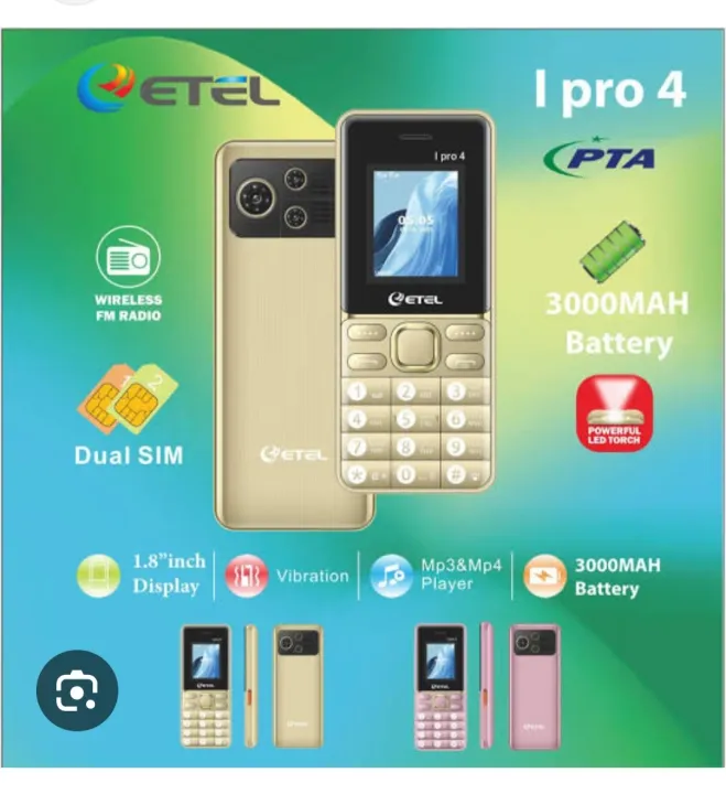 Etel l Pro 4 mobile 1.8 Display Big battery PTA approved 1year warranty ...