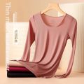 Women's Thermal Underwear Autumn Winter Bottoming Shirt Long-sleeved T-shirt Thin Thermal Top Second Women's Thermal Skin L-XL.