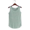 Solid Color Casual Running Tee For Women U-Neck Beach Vest Summer Loose Bamboo Cotton Blend Tops Sports T-Shirt Tank Tops. 