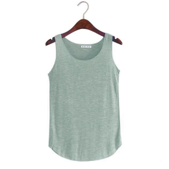 Solid%20Color%20Casual%20Running%20Tee%20For%20Women%20U-Neck%20Beach%20Vest%20Summer%20Loose%20Bamboo%20Cotton%20Blend%20Tops%20Sports%20T-Shirt%20Tank%20Tops%20-%20Image%203