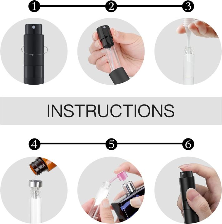 3/7Pcs%208ml%20Rotating%20Perfume%20Bottle%20Dispenser%20Glass%20Inner%20Cosmetic%20Spray%20Bottle%20Press%20Funnels%20Dispensing%20Accessories%20-%20Image%203