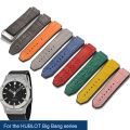 Genuine leather Watch Strap For HUBLOT Big Bang Series Bottom silicone Watch Bracelet Watch accessories 25mm*19mm With tools. 