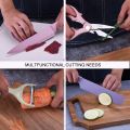 Colorful Knife Set for 6 Pieces, High Carbon Steel Kitchen Knife Set, Environmental Wheat Straw Material Handle, Sharp All-purpose Professional Chef Knife with Gift Box YIPFUNG. 