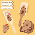 Cute Cartoon Capybara Air Cushion Hair Brush - Happy Balloons & Stars Design, Portable Daily Hair Care Comb.