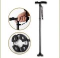 Lightweight Portable Walking Stick with LED Light for Senior Citizens, Patients & Handicapped Anti Skid Foldable Collapsible Adjustable Walking Cane Base. 