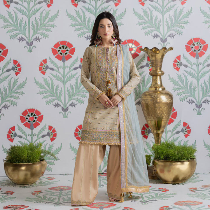 Bonanza Satrangi 3 PIECE Unstitched Yarn Dyed Suit (WU25FE3023)