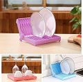 1Pc Plastic Folding Plate Holder Kitchen Dishrack/Dish Drying Rack/Plate Stand Bowl Organizer-Random Color. 