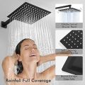 KES Black Shower Set 3-Function Concealed Shower System for Bathroom Wall Mounted 12-Inch Shower Head with Handheld Including Rough-in Valve Body and Trim. 