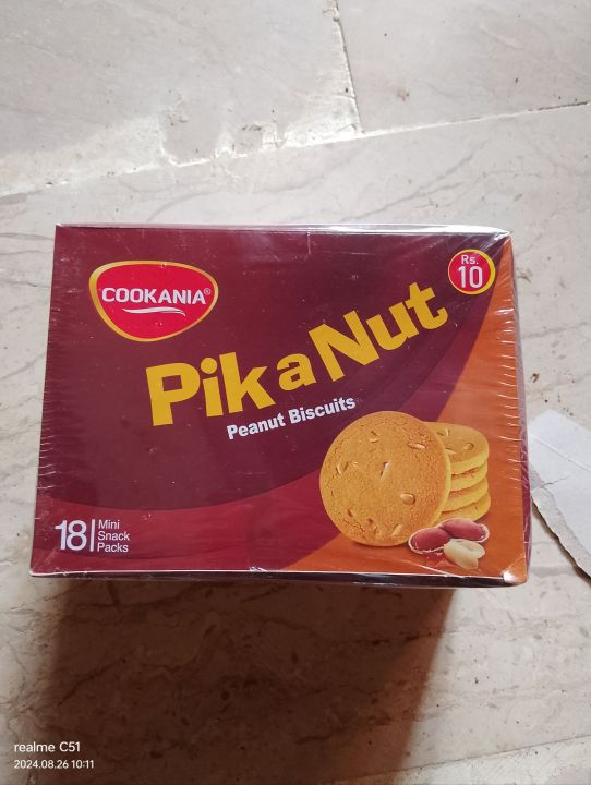 Original Cookania Pik A Nut Peanut Biscuits (Pack Of 18 ) Mini Snack Packs / Peanut Filled Biscuits / Very Yummy Biscuit / With Affordable Price