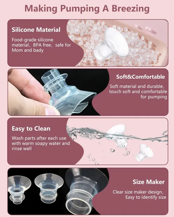 Breast%20Pump%20Flange%20Insert%20Kit%20for%20Momcozy/Spectra%20S1/S2,%20Eufy/Medela/Elvie/Lansinoh/Paruu%20Breast%20Pump%20Wearable%20Pumps%20-%20Image%206