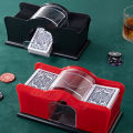 Red/Black Manual Card Shuffler 2 Deck with Hand Crank, Card Shuffler for Blackjack, UNO, Poker, Playing Card Dealer Machine.