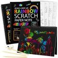 Large SCRATCH NOTE BOOK Scratch book with wooden stick scratch notebook size 26cmx19cm. 