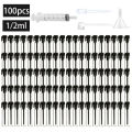 100/300PCS+4 accessories 1/2ml clear glass perfume bottle with 100 dropper bottles, 1 pipette, 1 funnel, 1 dispenser, 1 syringe.