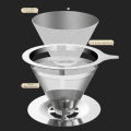 Double Layer Coffee Filter 304 Stainless Steel Reusable Holder Pour Over Coffees Dripper Mesh Coffee Filter Coffee Accessories. 