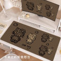 Maillard Brown Leather Mouse Pad High Value Oversized Hello Kitty Cute Cartoon Computer Office Desk Mat Student Desk Writing Mat.
