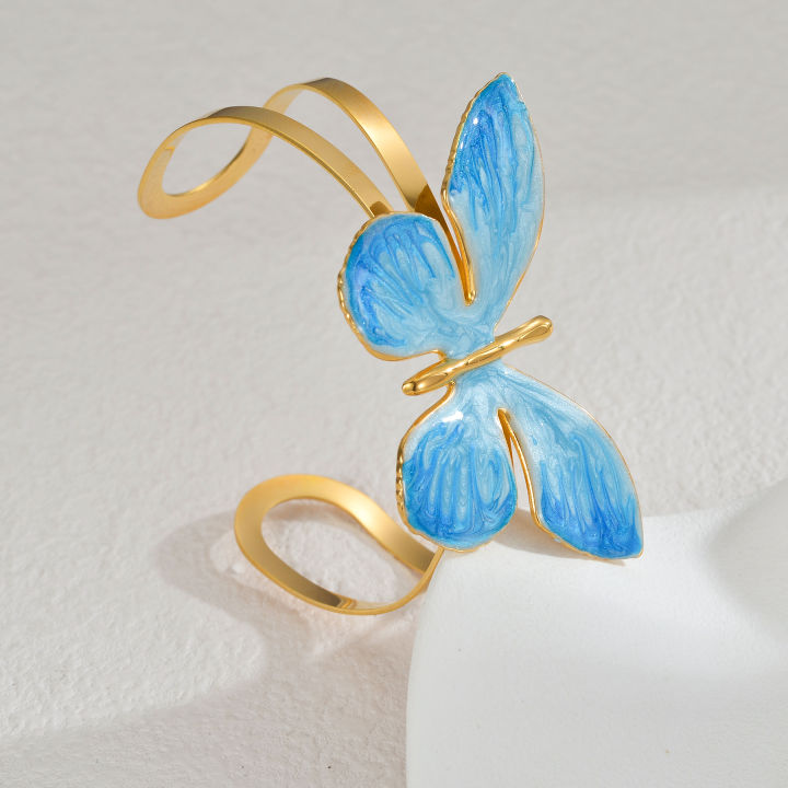 Kissmoon%20Exaggerated%20Large%20Size%20Butterfly%20Cat%20Animal%20Flower%20Bracelets%20Stainless%20Steel%20High%20Quality%20for%20Women%20Party%20Jewelry%20s%20-%20Image%203