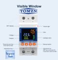 TOMZN New Model Smart Wifi Breaker TUYA SmartLife ( WAPDA Units Lock ) Earth Breaker, Relay Last State Memory. 63A 110-230V WIFI Switch kWh Metering Circuit Breaker Timer with voltage current leakage temperature protection. 