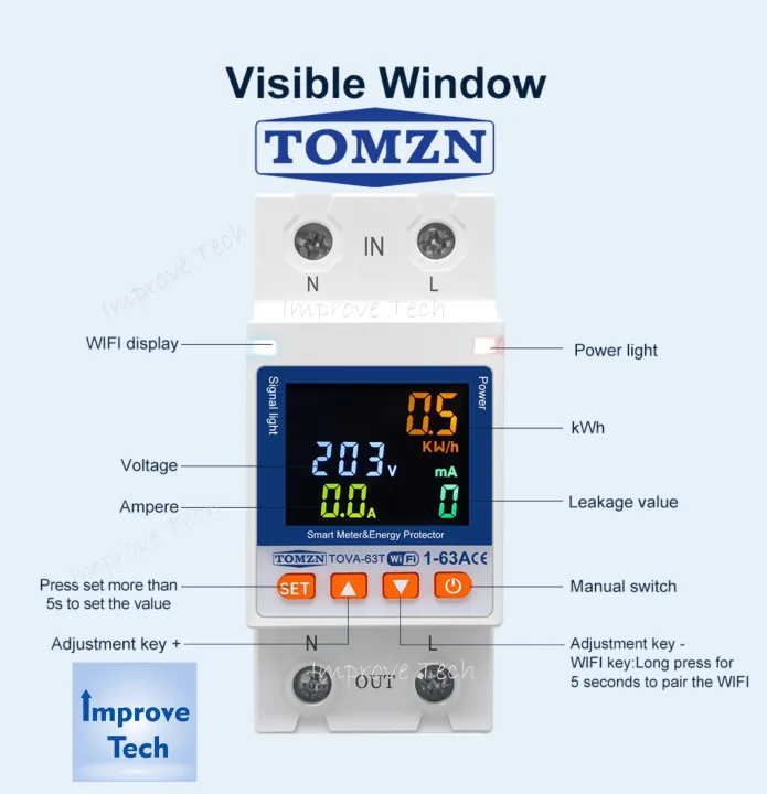 TOMZN%20New%20Model%20Smart%20Wifi%20Breaker%20TUYA%20SmartLife%20(%20WAPDA%20Units%20Lock%20)%20Earth%20Breaker,%20Relay%20Last%20State%20Memory.%2063A%20110-230V%20WIFI%20Switch%20kWh%20Metering%20Circuit%20Breaker%20Timer%20with%20voltage%20current%20leakage%20temperature%20protection%20-%20Image%205