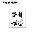 Cute black cat Temporary Tattoo,Lasts To 15 Days New Technology Magic Waterproof Semi Permanent Sticker..