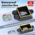 Waterproof 3 Way Electrical Cable Wire Connectors LED Outdoor Junction Box Line Protection for Wiring Accessories with Terminal. 