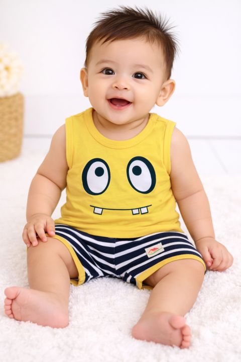 3%20months%20to%2018%20months%20Stylish%201%20set%20Boy%20Summer%20Premium%20Quality%20Baby%20Dress%20Set%20Soft%20and%20Comfortable%20fashionable%20-%20Image%203