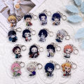 1/16PCS Anime Characters Demon Slayer Acrylic Car Keychain Accessories Keyrings Friends  Funny​ Bag Charms Backpack Pendant. 