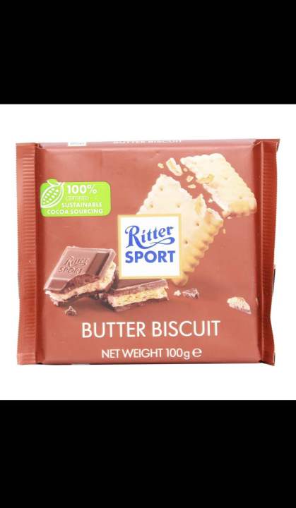 Ritter sport milk chocolate with butter biscuit 100gm