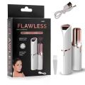 Premium USB Rechargeable Electric Facial Hair Removal Device for Women, Portable Waterproof with LED Light, 18K Gold Plated, Safe & Painless. 