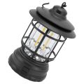 Camping Lanterns Rechargeable, Portable Electric LED Camping Lights Outdoor Hanging Tent Light Vintage Tabletop Lantern Decor Stepless Dimming Waterproof for Camping, Power Outages, Indoor (Black). 