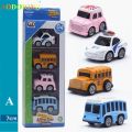 4 pics Cartoon Q Version Mini Alloy Car Pull Back Children Police Classic Car School Bus Ambulance Model Toy Diecasts Vehicle Kids Gift.