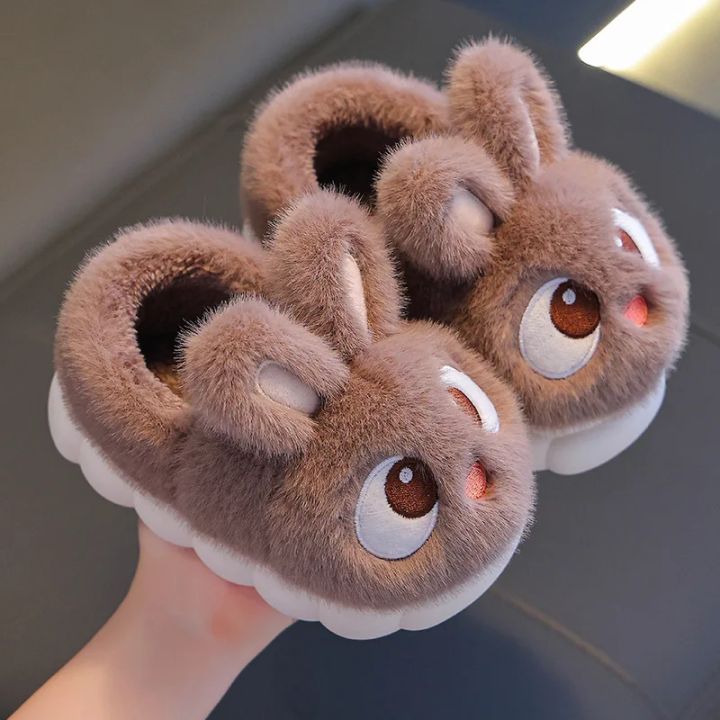 New%20Winter%20Cute%20Big%20eyed%20Rabbit%20Children's%20Waterproof%20Warm%20Non-slip%20Fluffy%20Slippers%20For%20Girls%20Boys%20Kids%20Indoor%20Home%20Cotton%20Shoes%20-%20Image%202