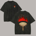 Uchiha Clan T Shirt Naruto Men Acid Wash Back Print Crest Fire Anime Graphic Cotton Streetwear Manga Itachi Sasuke Vintage Tee. 