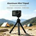 Mini Desktop Tripod Adjustable 2-Section Aluminum Alloy Stand, Tabletop Tripod with 1/4" for Action Camera Smartphone Webcam. 