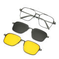Metal 3 In 1 New Style Magnet Clip On Glasses Frame Trend Polarized Sunglasses For Men 2023 Optical Computer Glasses UV400 7009. 
