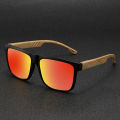 New Square Casual Sunglasses Wood Grain Spring Hinges UV400 Protection Unisex Outdoor Daily Eyewear. 