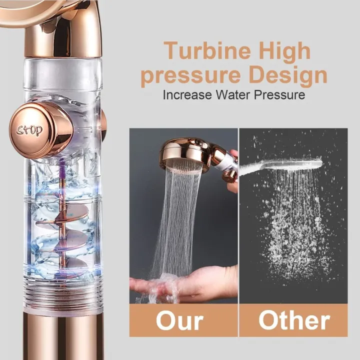 1Pc%203%20Modes%20Turbocharged%20Shower%20Head%20Adjustable%20High%20Pressure%20Water%20Saving%20Handheld%20Showerhead%20Massage%20Filter%20Rainfall%20Nozzle%20-%20Image%202